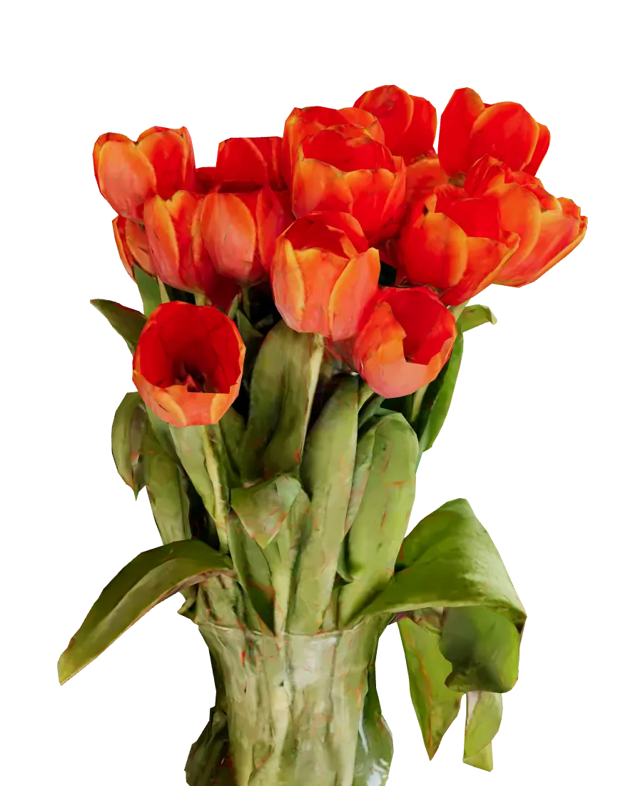 A bunch of red tulips, close up.